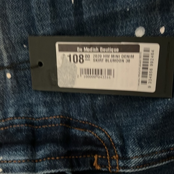 ONE TEASPOON 2020 HIGH WAIST DENIM MINI SKIRT BLUE MOON - Picture 3 of 4